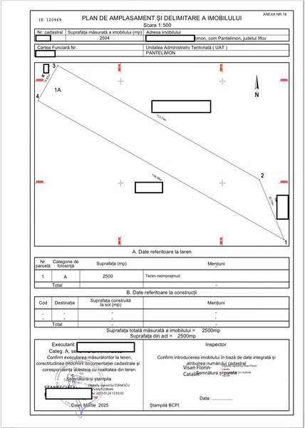 Pantelimon, Centura Bucuresti, teren 2500mp, D20ml, intravilan conf Noul PUG